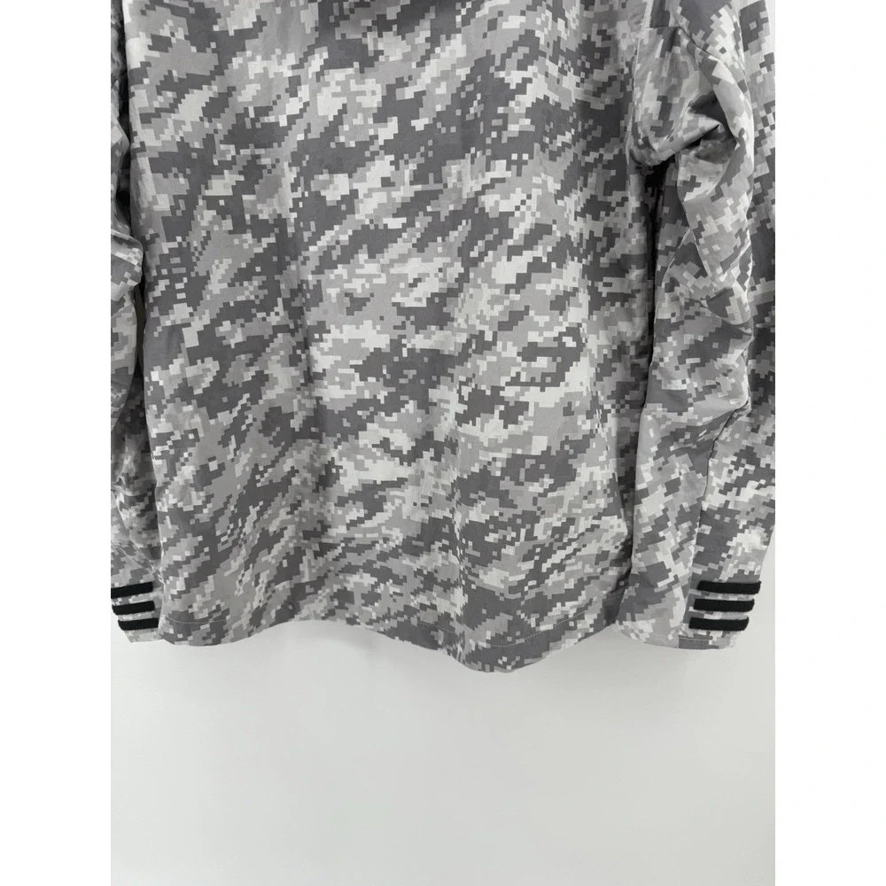 Adidas Mens ID Reflective Track Jacket Gray Digital Camouflage Full Zip Hooded S